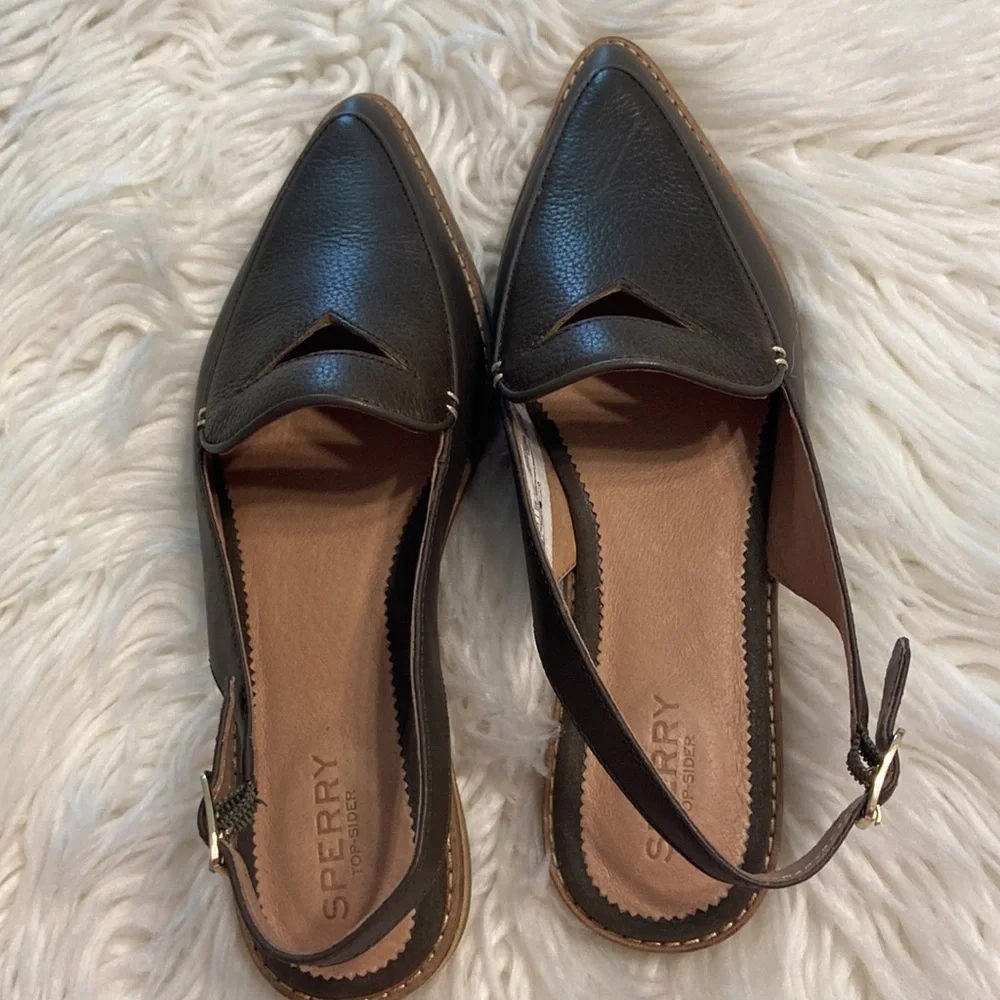 SPERRY Shoes size 7 BNWOT color dark green so beautiful leather upper - Picture 10 of 16